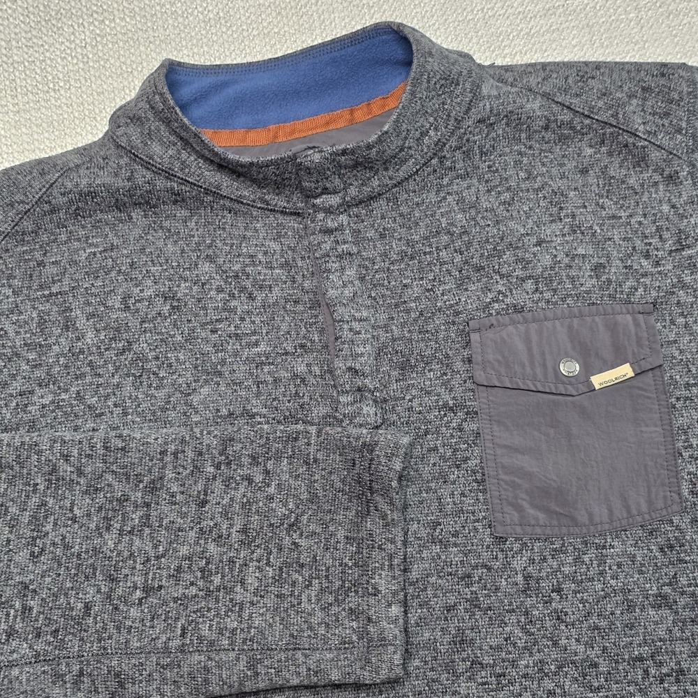 Woolrich 1/4 Zip Fleece Pullover Sweater‎ Men's Size XXL Gray
